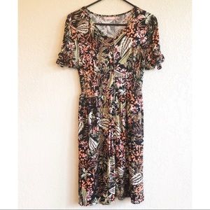Forest Floral Printed Midi Dress Size EUR  XXL